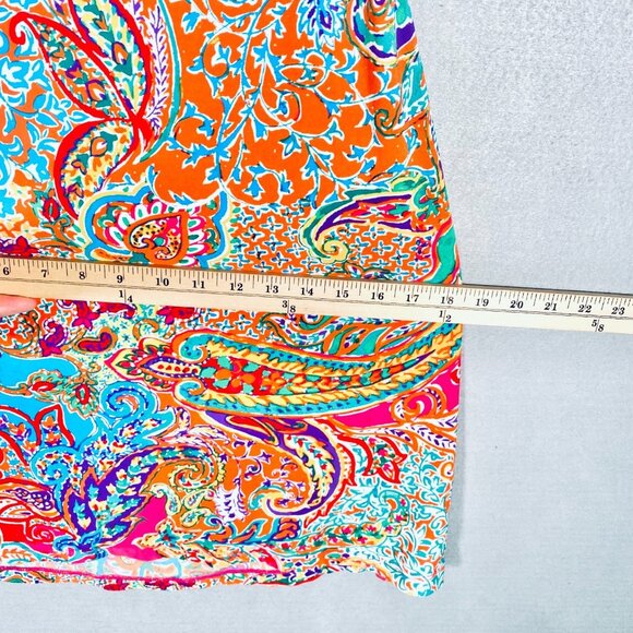 Lauren Ralph Lauren Dress Womens M Pink Paisley Faux Wrap Midi Resort - Picture 9 of 11